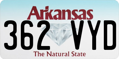 AR license plate 362VYD