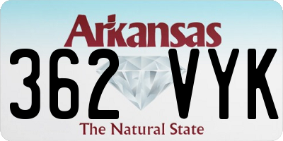 AR license plate 362VYK