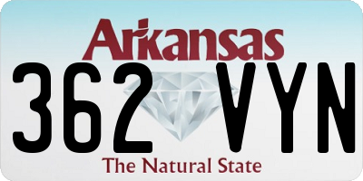 AR license plate 362VYN