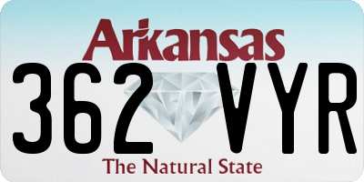 AR license plate 362VYR