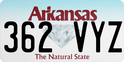 AR license plate 362VYZ