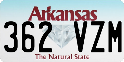 AR license plate 362VZM