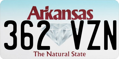 AR license plate 362VZN