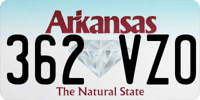 AR license plate 362VZO