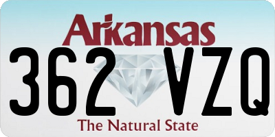 AR license plate 362VZQ