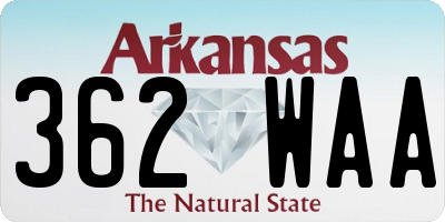 AR license plate 362WAA