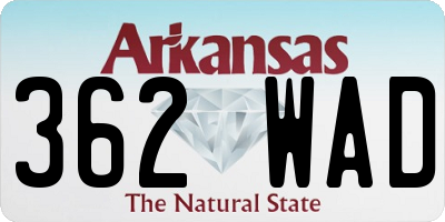 AR license plate 362WAD