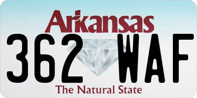 AR license plate 362WAF