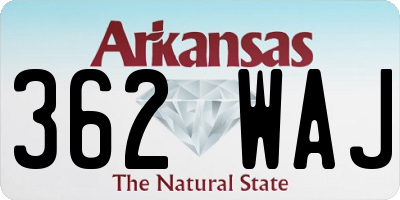 AR license plate 362WAJ