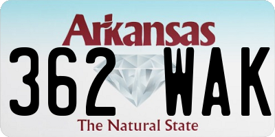 AR license plate 362WAK