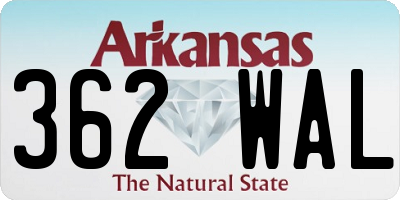 AR license plate 362WAL