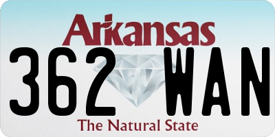AR license plate 362WAN