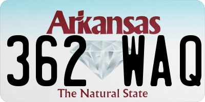 AR license plate 362WAQ