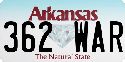 AR license plate 362WAR