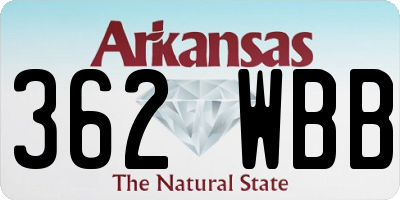 AR license plate 362WBB