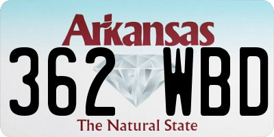 AR license plate 362WBD