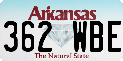 AR license plate 362WBE