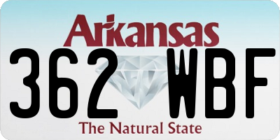 AR license plate 362WBF