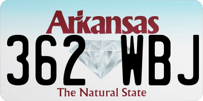 AR license plate 362WBJ