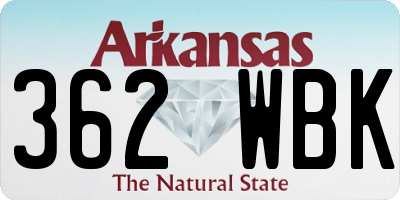 AR license plate 362WBK