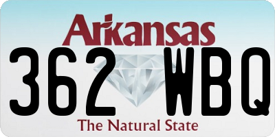 AR license plate 362WBQ