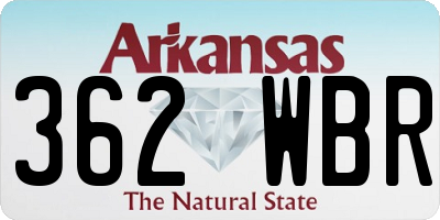 AR license plate 362WBR