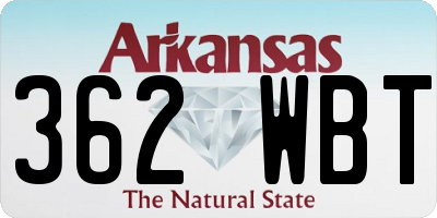 AR license plate 362WBT