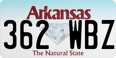 AR license plate 362WBZ