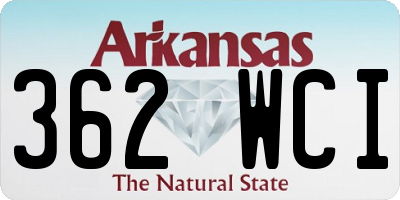 AR license plate 362WCI