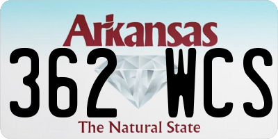 AR license plate 362WCS