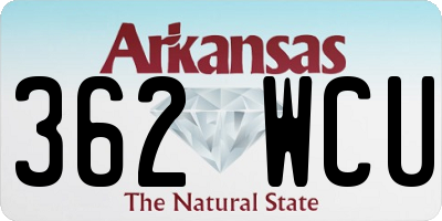 AR license plate 362WCU