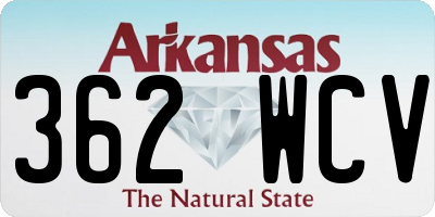 AR license plate 362WCV