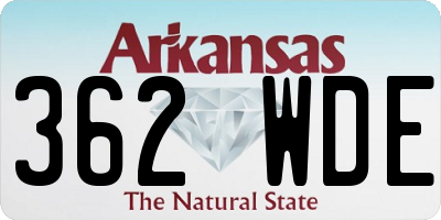 AR license plate 362WDE