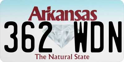 AR license plate 362WDN