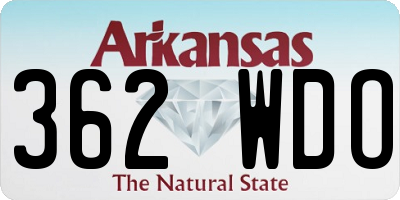 AR license plate 362WDO