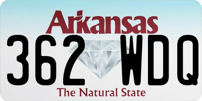AR license plate 362WDQ