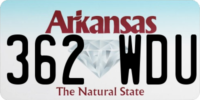 AR license plate 362WDU