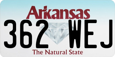 AR license plate 362WEJ