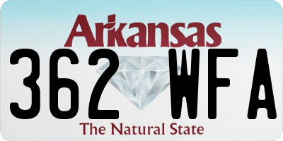 AR license plate 362WFA