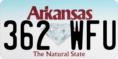 AR license plate 362WFU