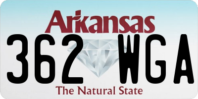 AR license plate 362WGA