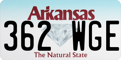 AR license plate 362WGE