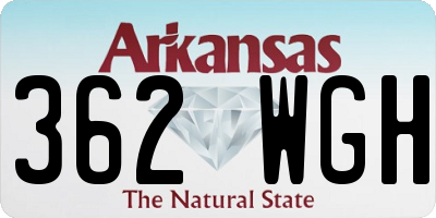 AR license plate 362WGH