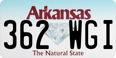 AR license plate 362WGI