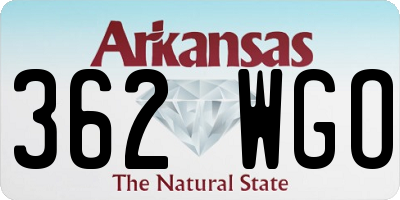 AR license plate 362WGO