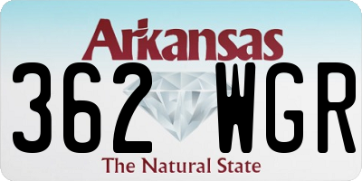 AR license plate 362WGR