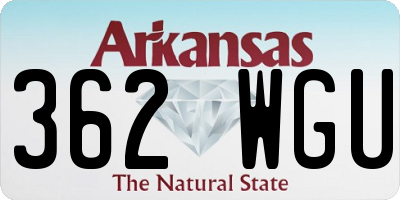 AR license plate 362WGU