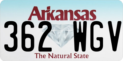 AR license plate 362WGV