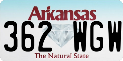 AR license plate 362WGW