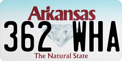 AR license plate 362WHA